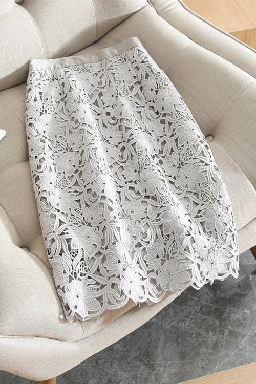 VENICE – Lace Midi Skirt – 9927