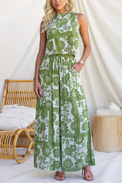 SANTORINI – Sleeveless Floral Top – 4269