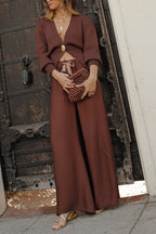 BUDAPEST – V-Neck Button Sweater – 9946