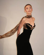 NAPLES – Strapless Leopard Maxi Dress – 3844