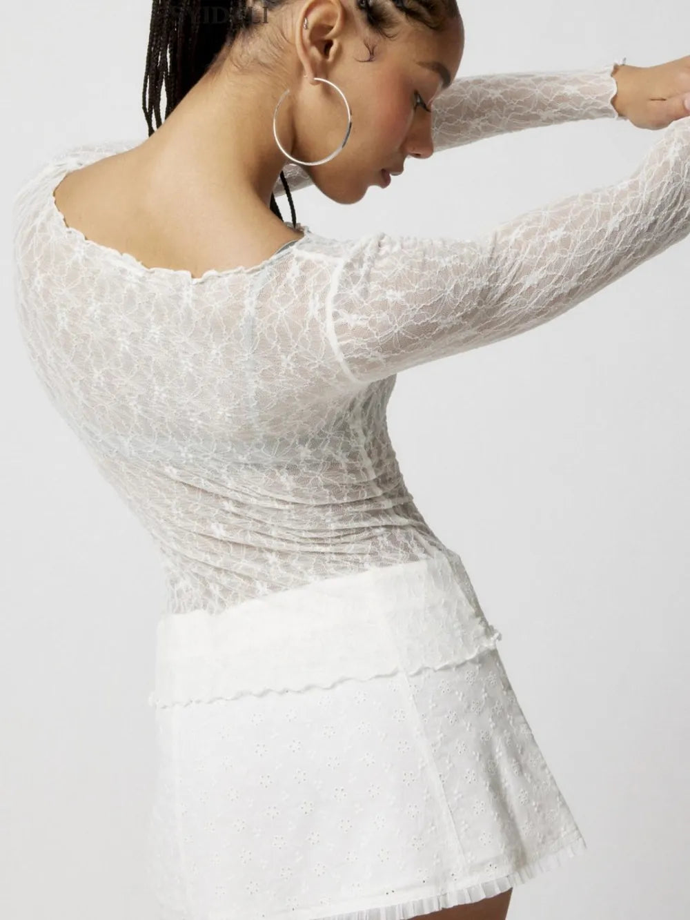 SANTORINI – Lace Long Sleeve Blouse – 7668