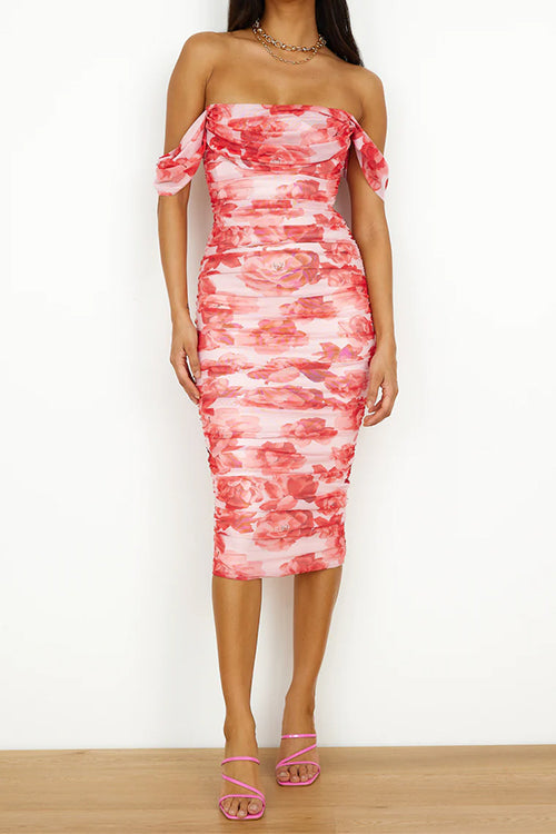 SEVILLE – Off Shoulder Midi Dress – 4715