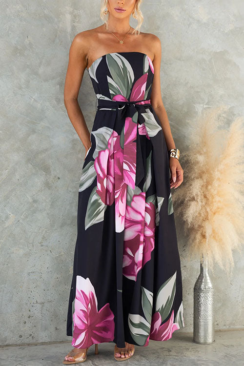 FORMENTERA – Strapless Floral Jumpsuit – 6825