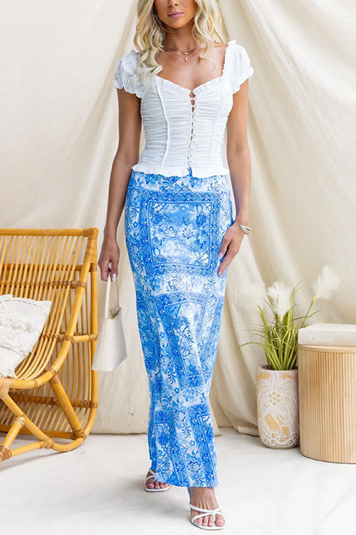 MADRID – Ruffle Button-Up Top – 8625