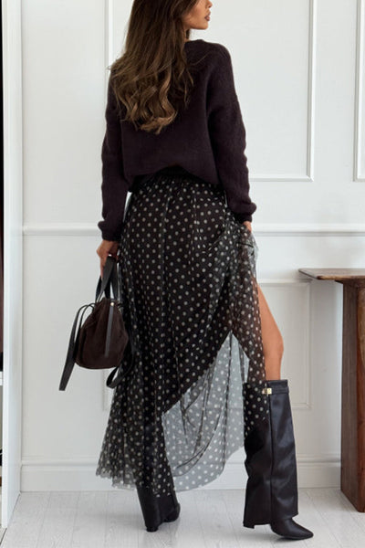 CAPRI – Polka Dot Maxi Skirt – 9171