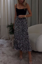 WARSAW – High Rise Sequin Midi Skirt – 3845