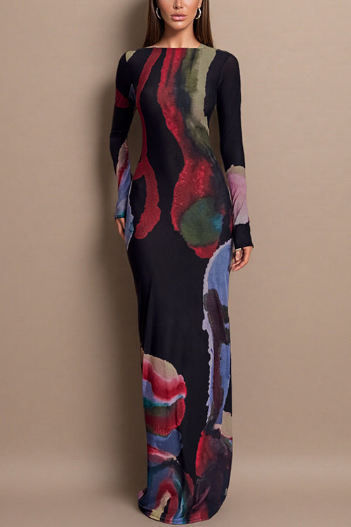 RHODES – Watercolor Print Maxi – 5371