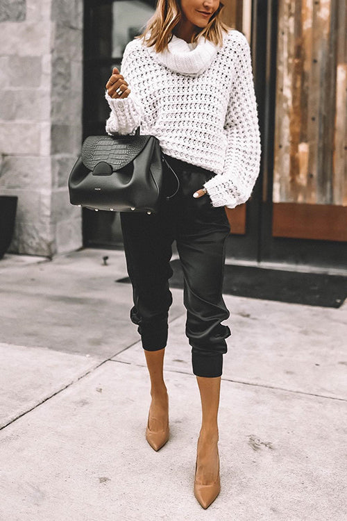 MADRID – High Waist Satin Joggers – 2553