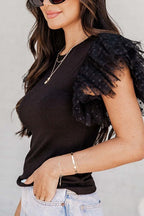 RHODES – Polka Dot Ruffle Top – 3434