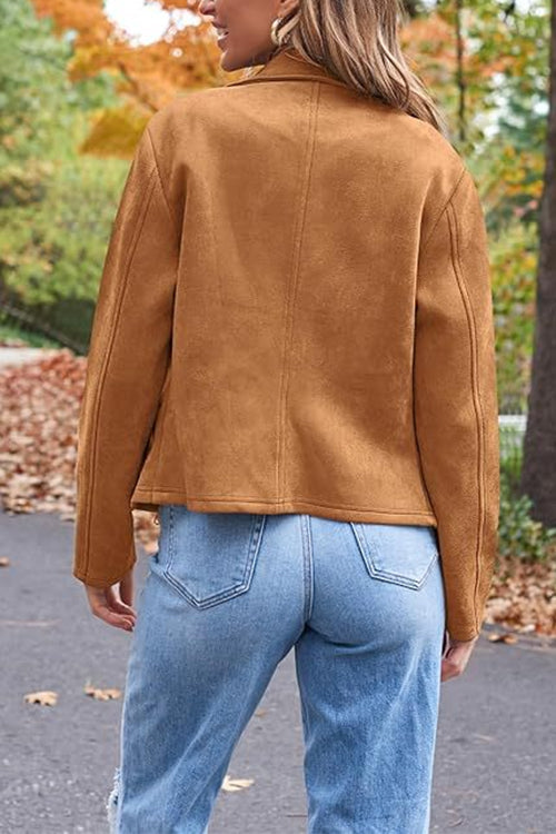 EDINBURGH – Faux Suede Moto Jacket – 1656