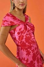 PORTO – Twist Front Midi Dress – 4263