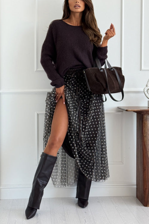 CAPRI – Polka Dot Maxi Skirt – 9171