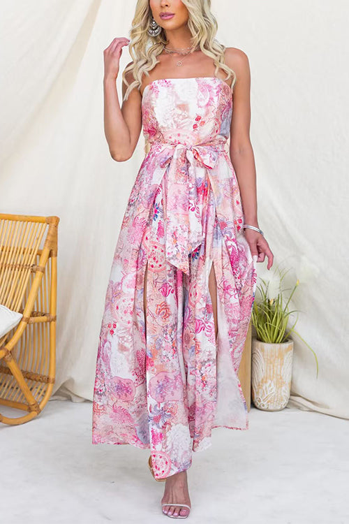 TAORMINA – Strapless Floral Jumpsuit – 7097