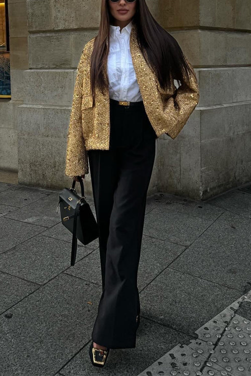 PRAGUE – Sequin Bomber Jacket – 8694