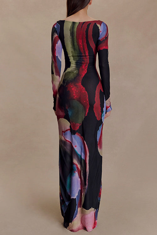 RHODES – Watercolor Print Maxi – 5371
