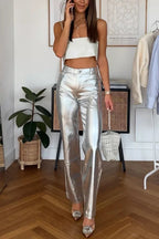 ANTWERP – Cropped Faux Leather Pants – 2216