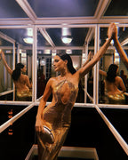 MYKONOS – Sequin Halter Maxi – 3045