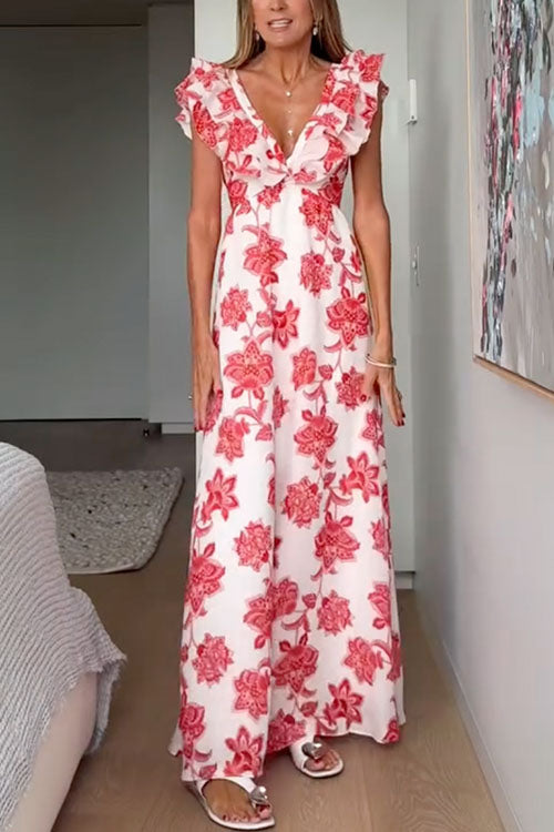 LISBON – Floral Maxi Dress – 4351