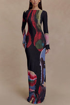 RHODES – Watercolor Print Maxi – 5371