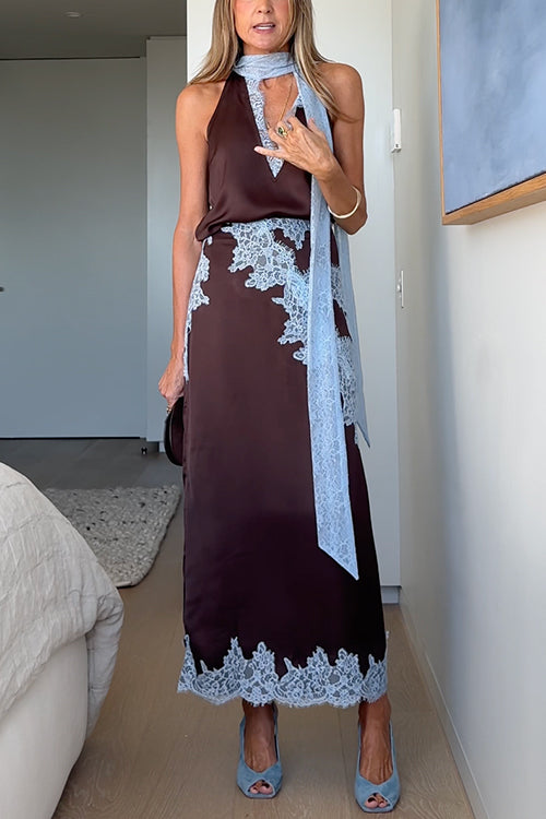 SPLIT – Sleeveless Satin Top – 3738