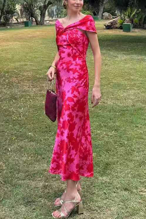 PORTO – Twist Front Midi Dress – 4263