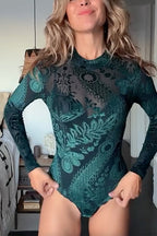 NICE – Printed Long Sleeve Bodysuit – 4515