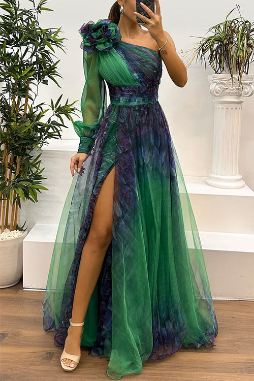 SANTORINI – One Shoulder Maxi Dress – 1549