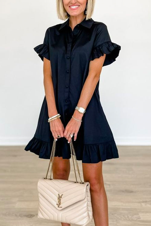 CANNES – Ruffle Shirt Dress – 7634
