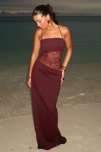 VALLETTA – Mesh-Waist Maxi Dress – 3207