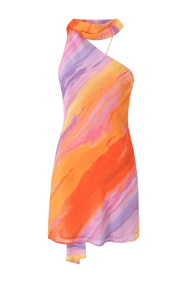 ROME – One-Shoulder Satin Mini – 7542