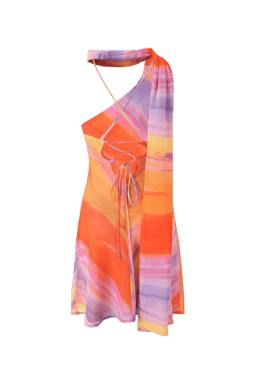 ROME – One-Shoulder Satin Mini – 7542