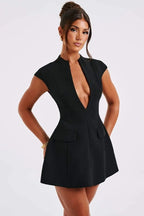 MONTPELLIER – Deep V Mini Dress – 4367