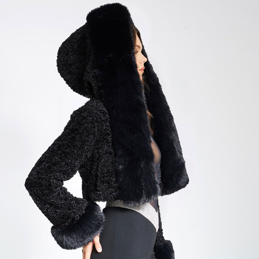COPENHAGEN – Faux Fur Hooded Coat – 2079