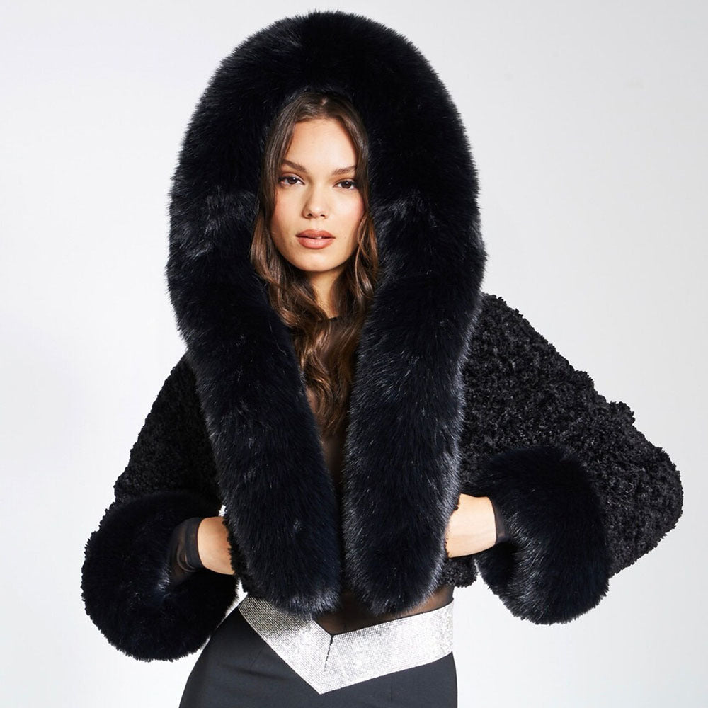 COPENHAGEN – Faux Fur Hooded Coat – 2079