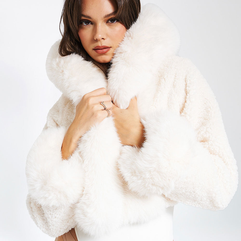 COPENHAGEN – Faux Fur Hooded Coat – 2079