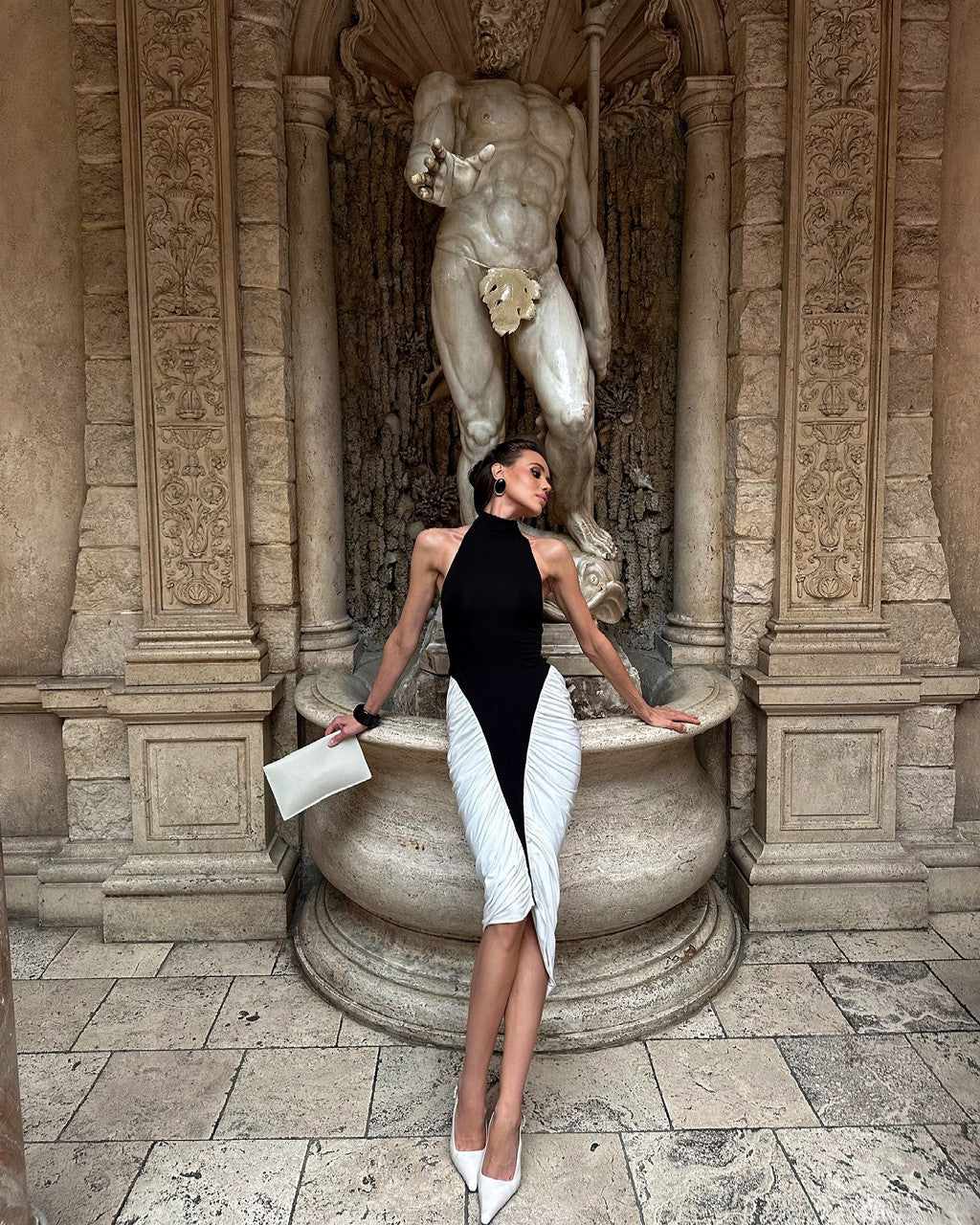 ATHENS – Halter Pleated Dress – 7894