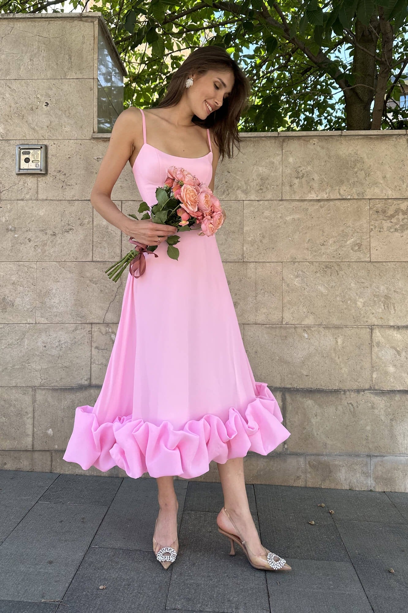 NAPLES – Sleeveless Twirl Midi Dress – 9128