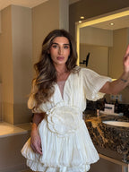 LISBON – Floral Pleated Mini Dress – 2773