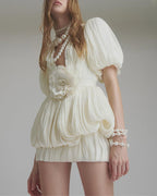 LISBON – Floral Pleated Mini Dress – 2773