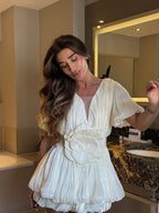 LISBON – Floral Pleated Mini Dress – 2773