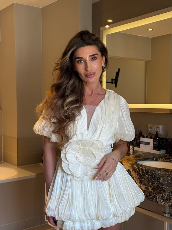 LISBON – Floral Pleated Mini Dress – 2773