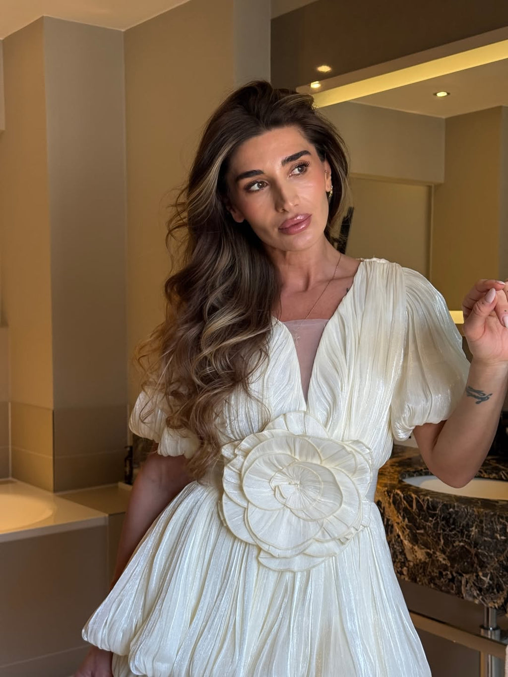 LISBON – Floral Pleated Mini Dress – 2773