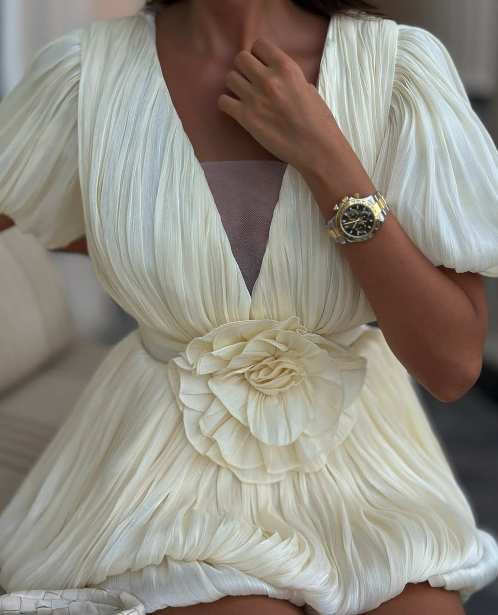 LISBON – Floral Pleated Mini Dress – 2773