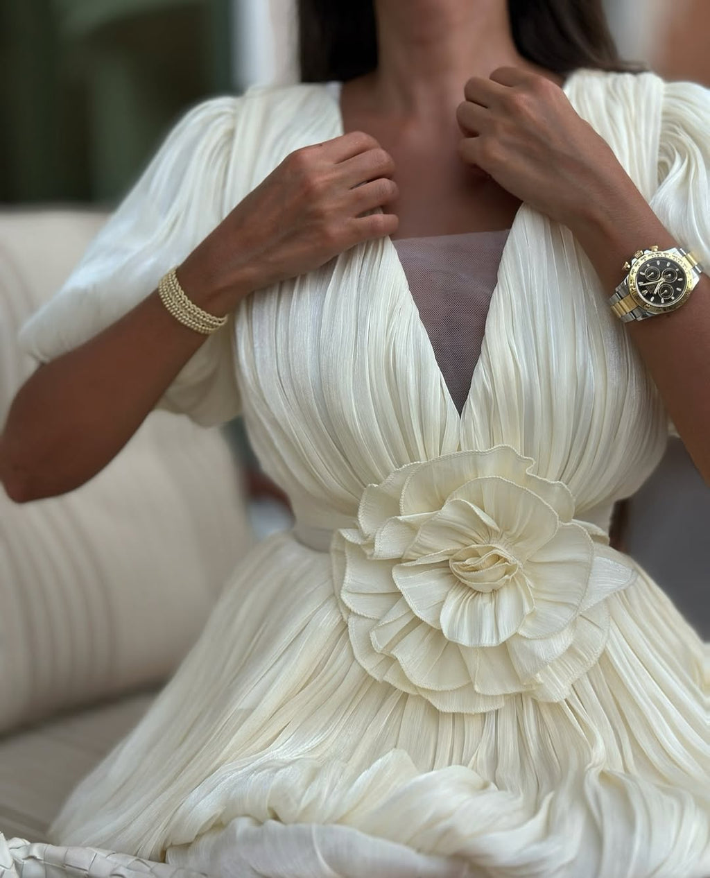 LISBON – Floral Pleated Mini Dress – 2773