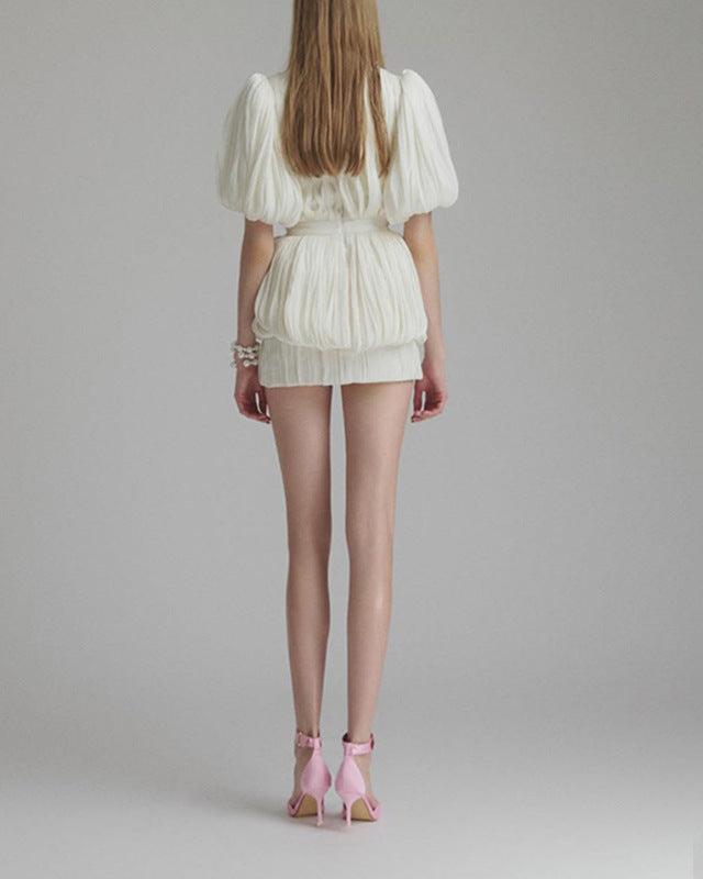 LISBON – Floral Pleated Mini Dress – 2773