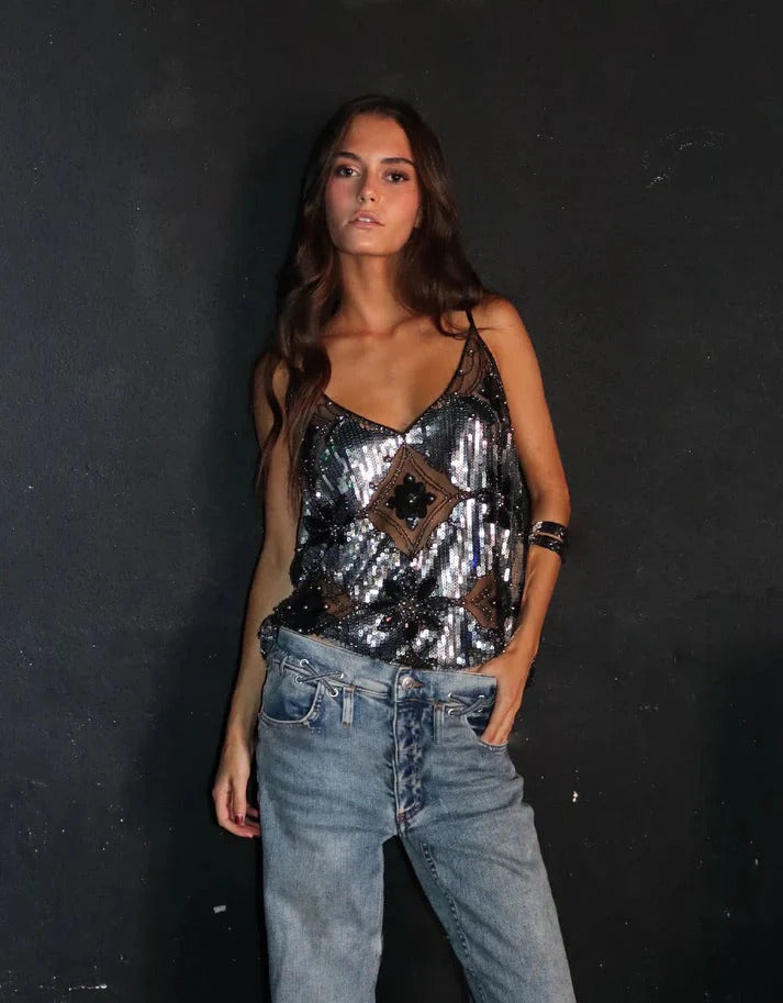 EDINBURGH – Sequin Beaded Top – 3134