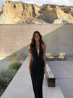 MILAN – V-Halterneck Maxi Dress – 1683