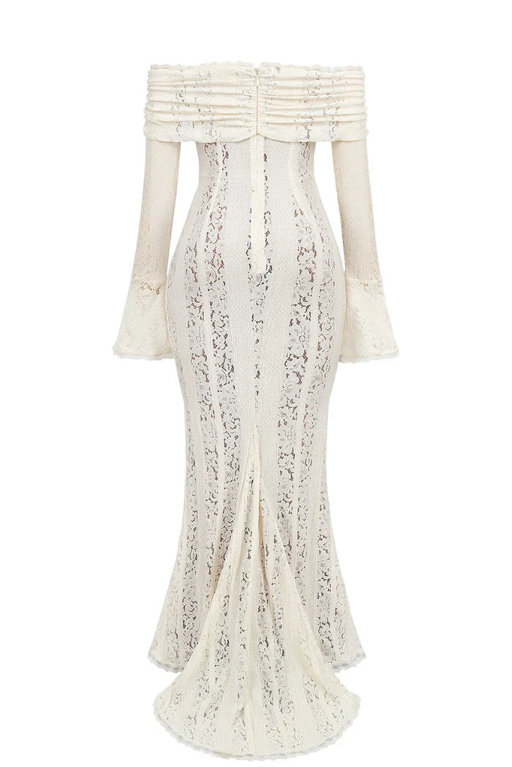 LISBON – Lace Off-Shoulder Maxi Dress – 4633