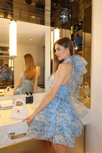 MILAN – High-Neck Mini Dress – 2500