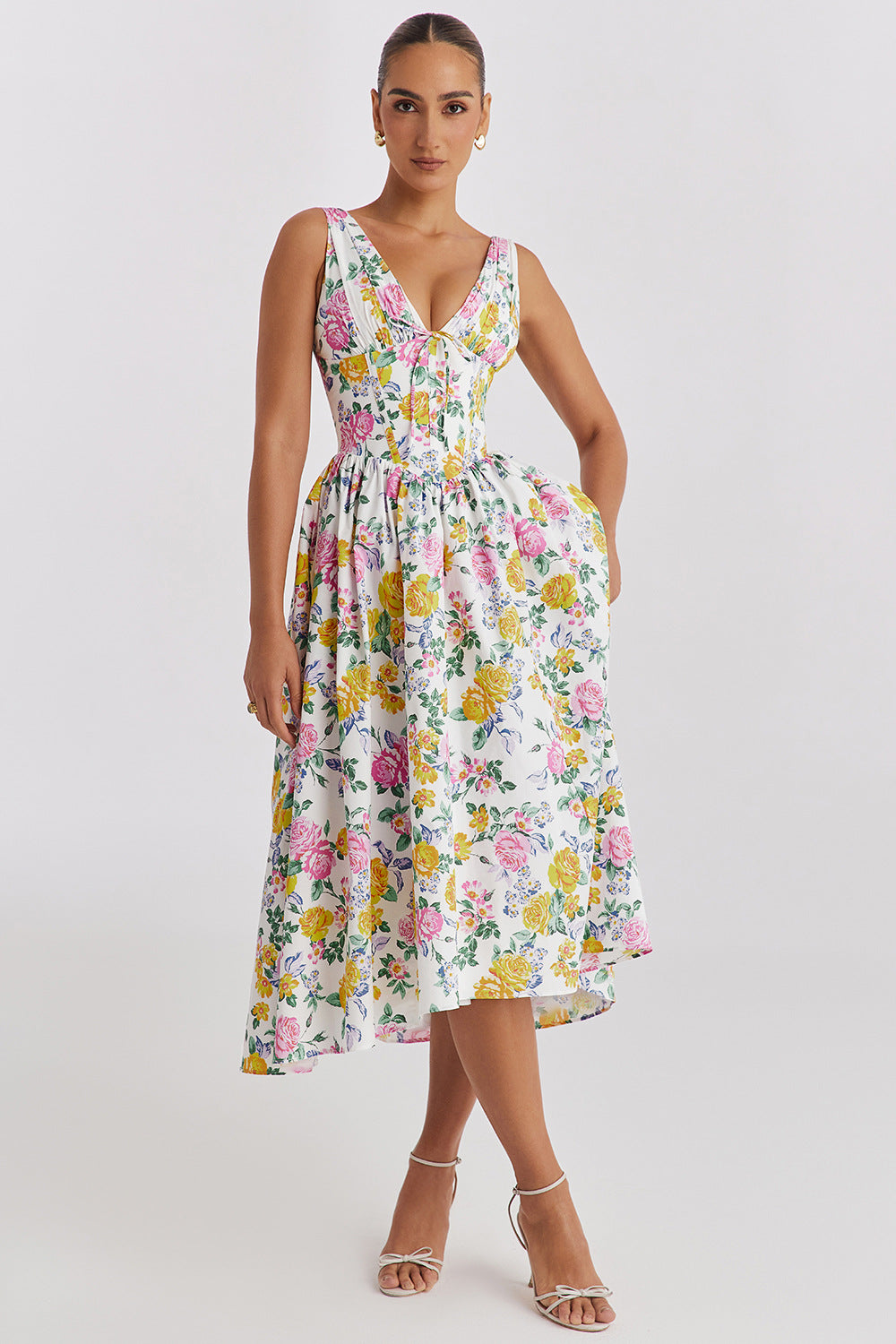 ROME – Floral Midi Dress – 9555